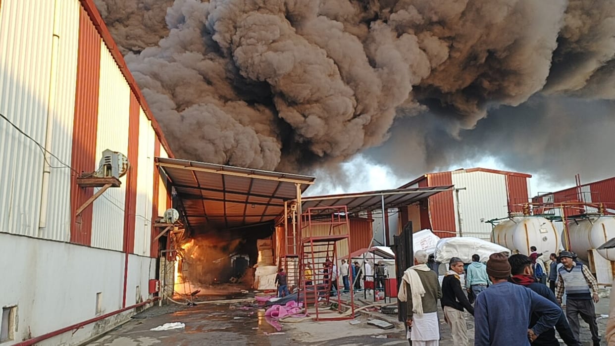 Sonipat: Huge fire broke out in the factory