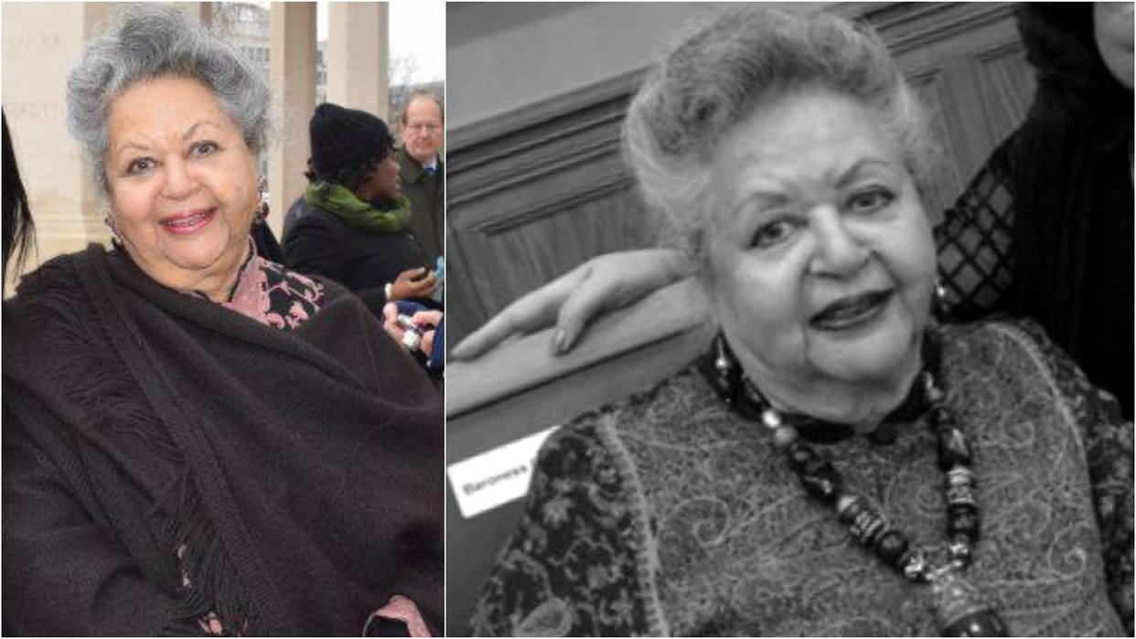 British Indian Baroness Shreela Flather Demise Saree in House of Lords India connection