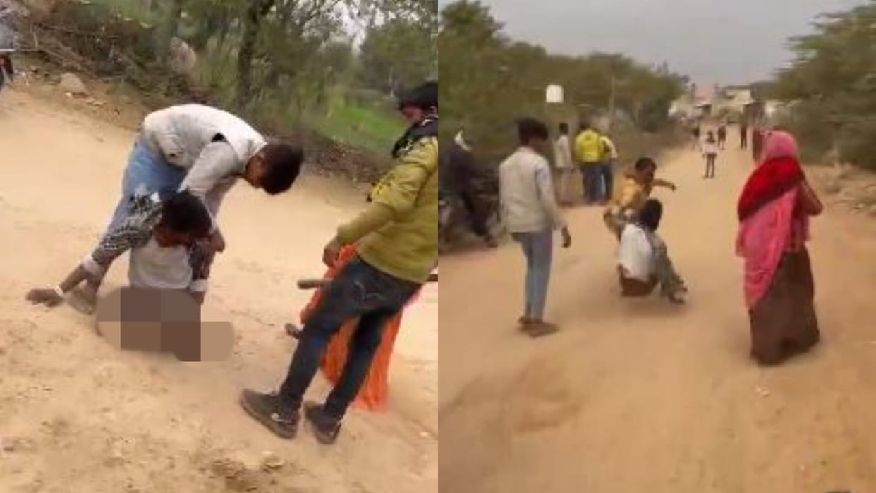 Ajmer During love affair girl family stripped young man and beat him with sticks and kicks