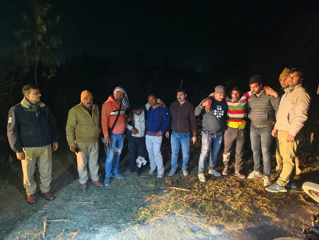 two arrested after encounter with police in sadarpur thana in sitapur.