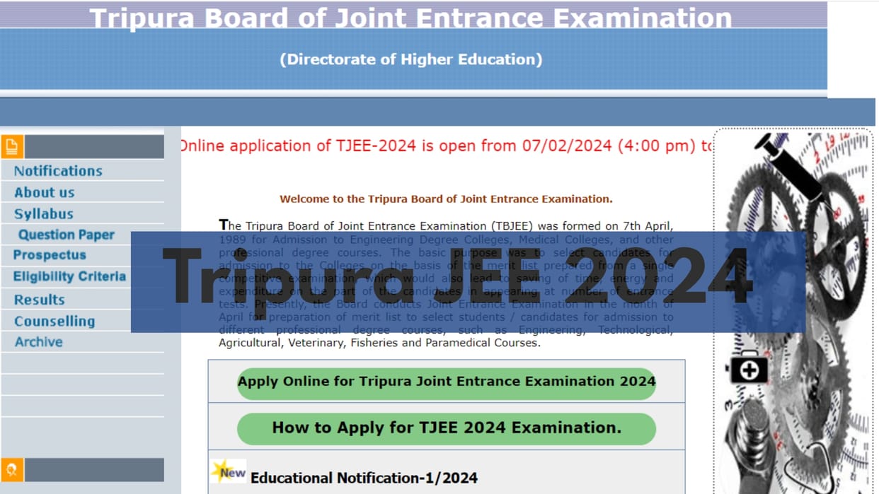 Tripura JEE 2024 registration begins today at tbjee.nic.in; Check complete details here