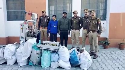 jija and brother-in-law opened factory of fake pan masala police raided Goods worth Rs 40 lakh recovered