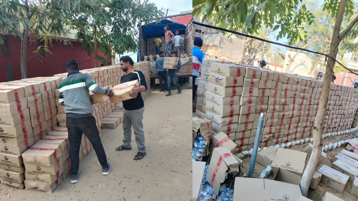 Narnaul: Two canters filled with liquor caught, 1900 boxes recovered