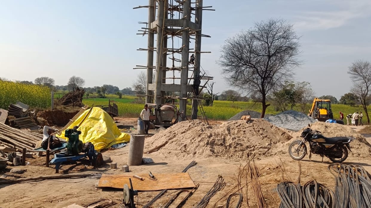 Dholpur Common man needs gravel for building construction piles at government work sites