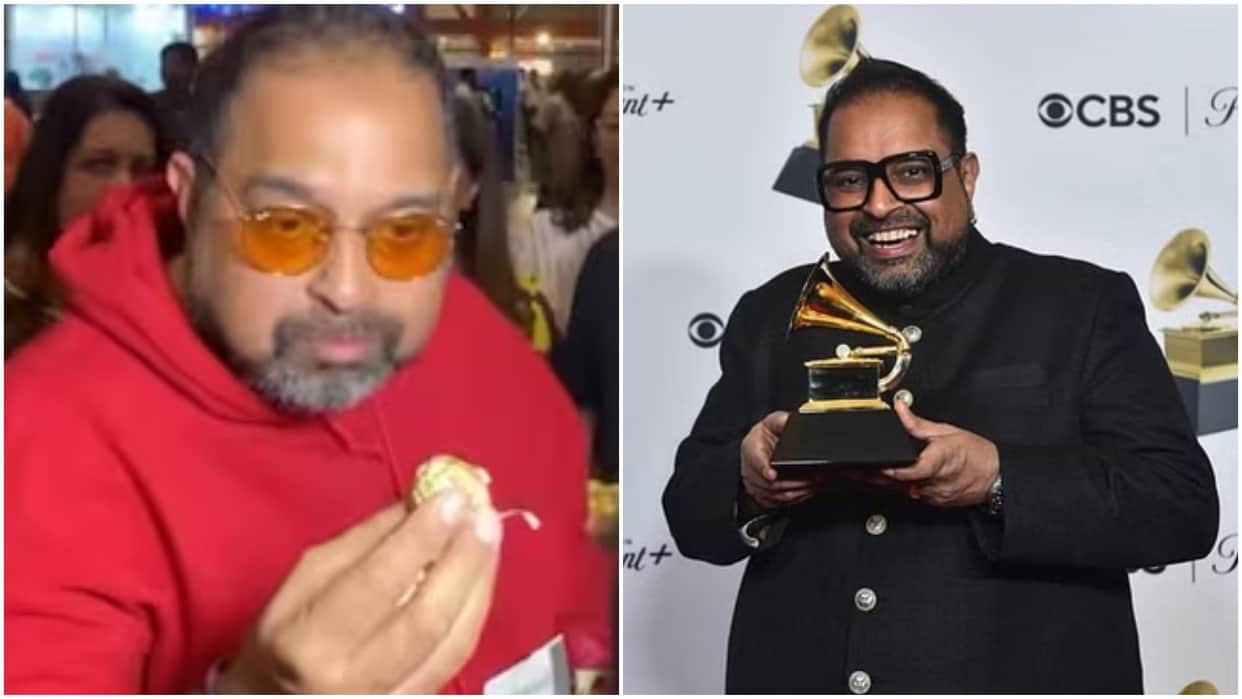 Shankar Mahadevan returns to Mumbai He celebrates Shakti Grammy win by sharing Chocolate with the Paparazzi