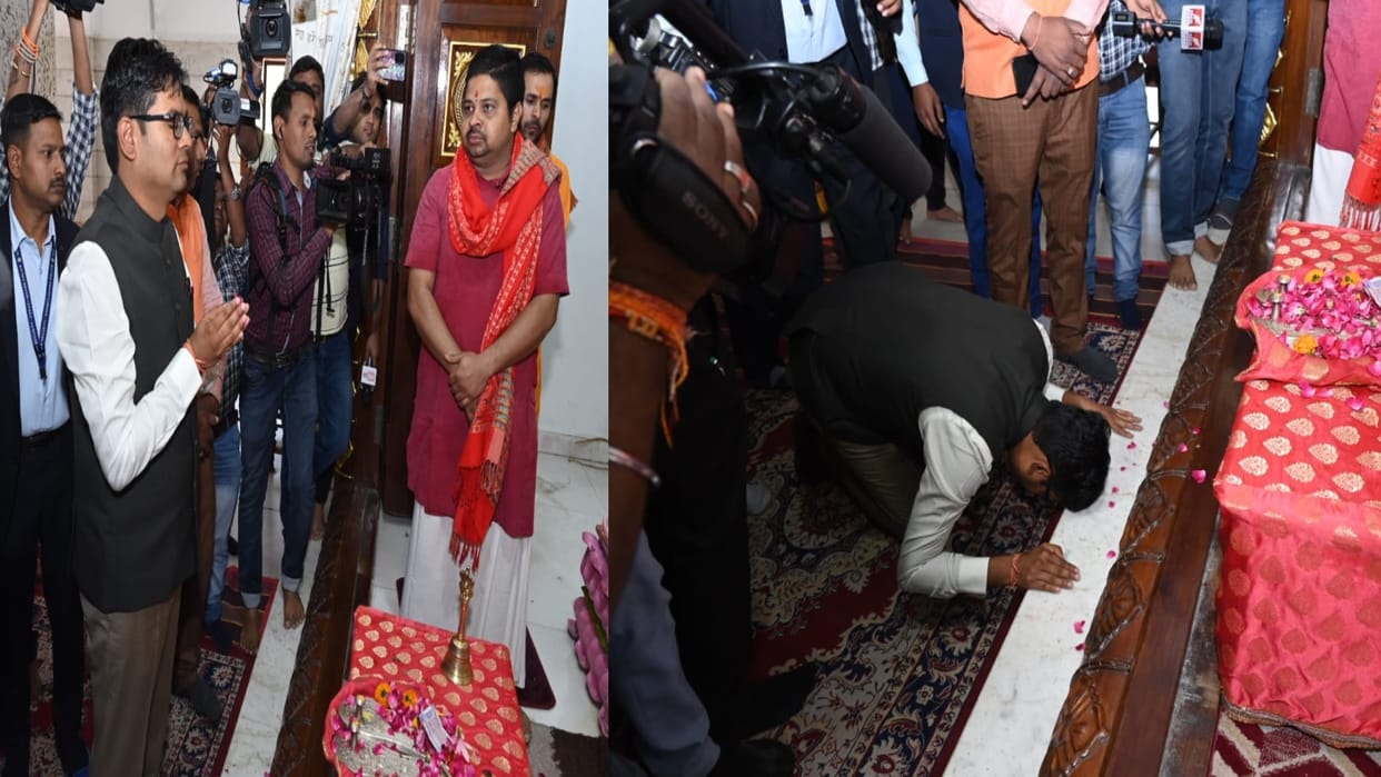 Chhattisgarh Budget 2024: Before presenting budget, Finance Minister OP Choudhary offered prayers in temple