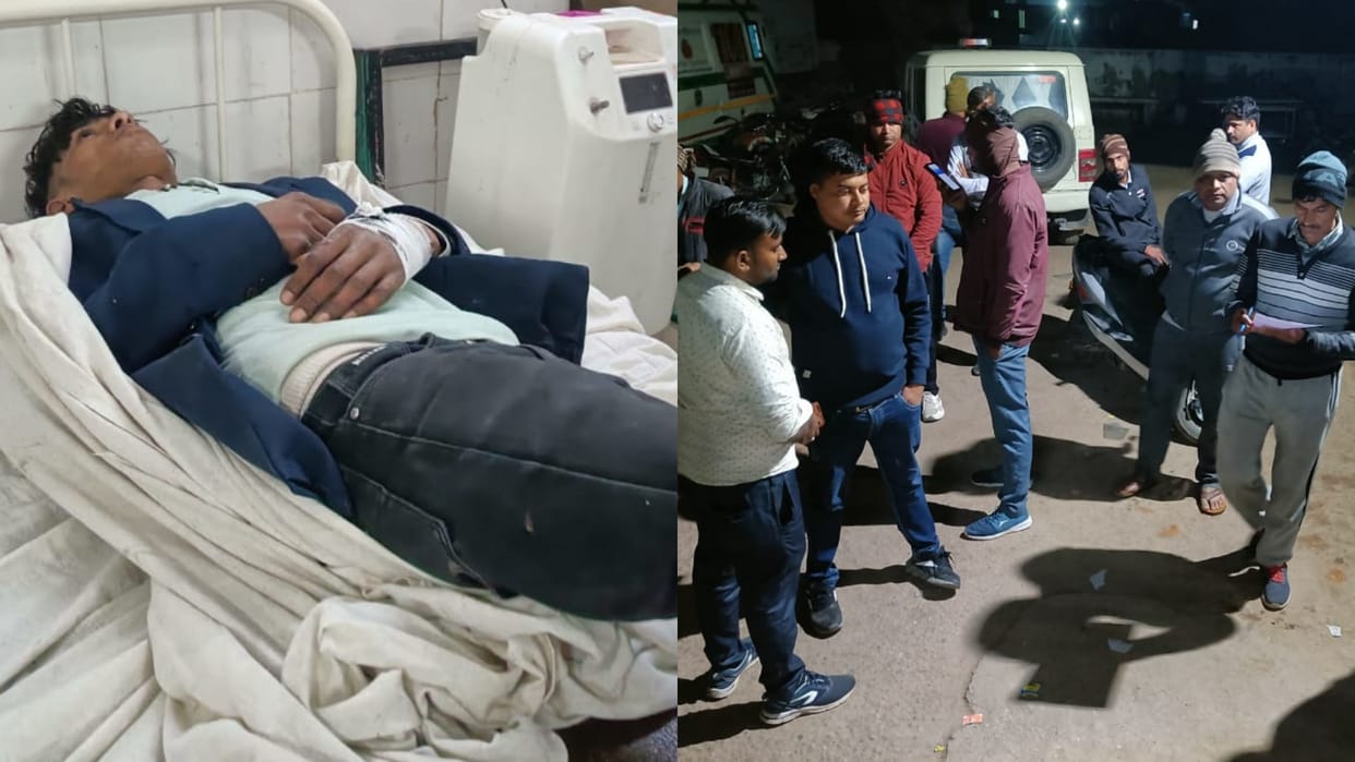 Dholpur Speeding tractor overturns driver dies on spot young man seriously injured