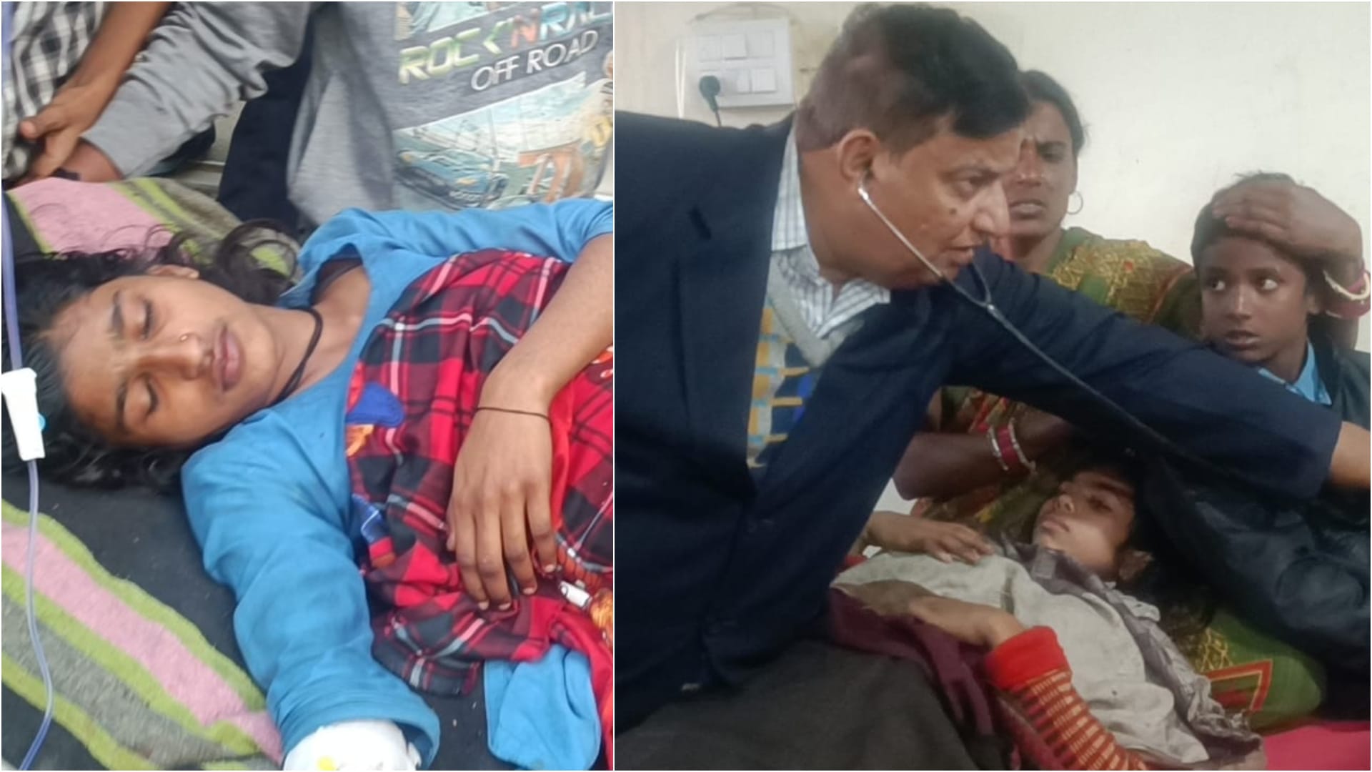 अस्पताल में इलाजरत बच्चे।