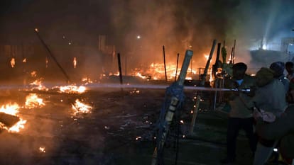 Late night fire broke out in the camp of Kinnar Akhara, six tents burnt to ashes, three people burnt