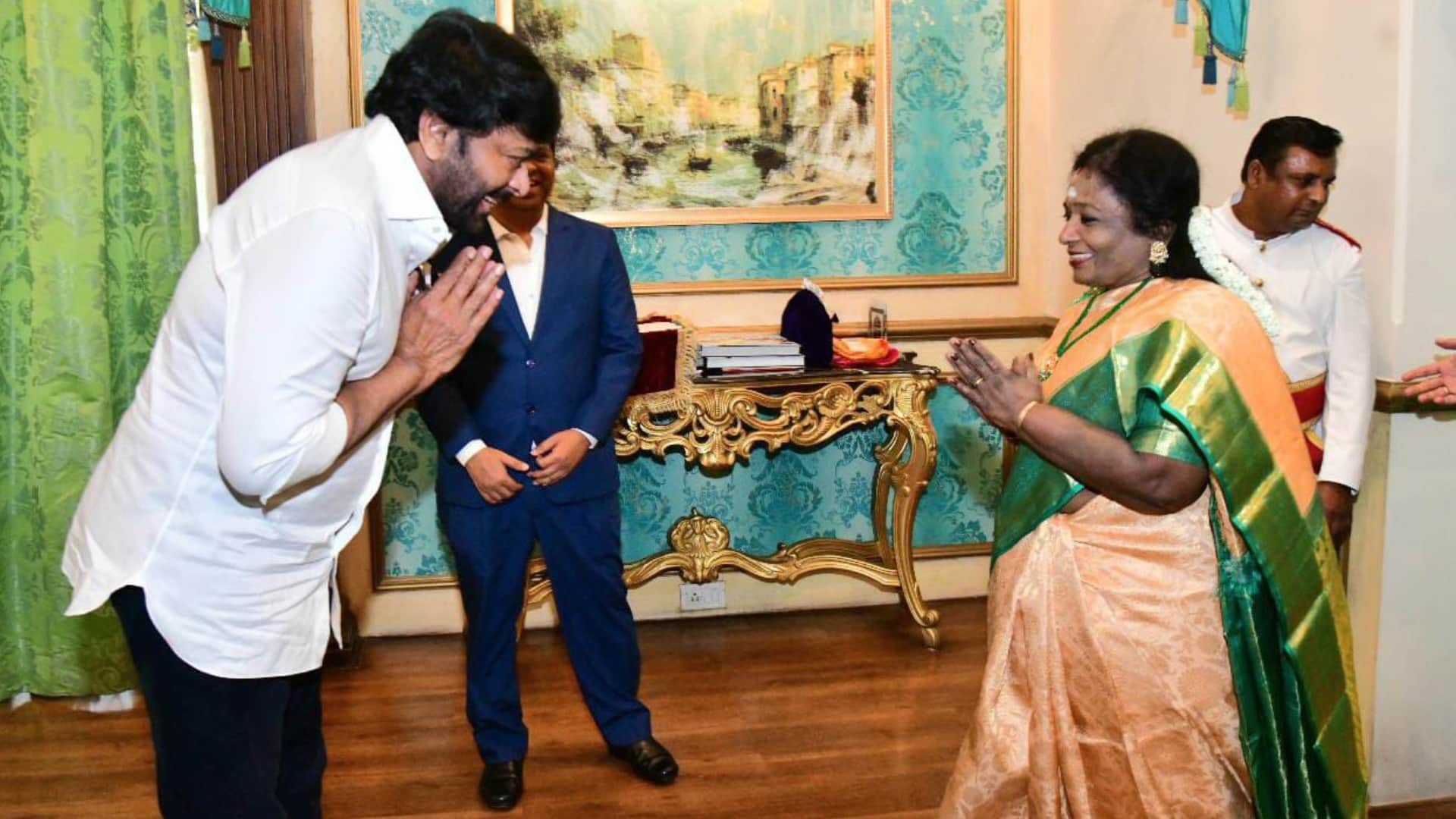 Chiranjeevi honored by Telangana Governor Tamilisai Soundararajan for his Padma Vibhushan award shares pics