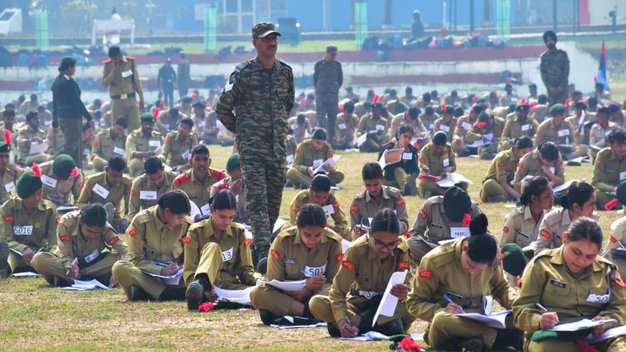 4200 students took part in NCC B certificate examination, exams were held at four centers in the region.