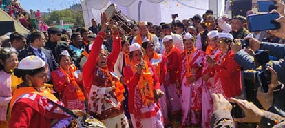 Uttarakhand CM Pushkar Singh Dhami holds roadshow in Lohaghat Champawat