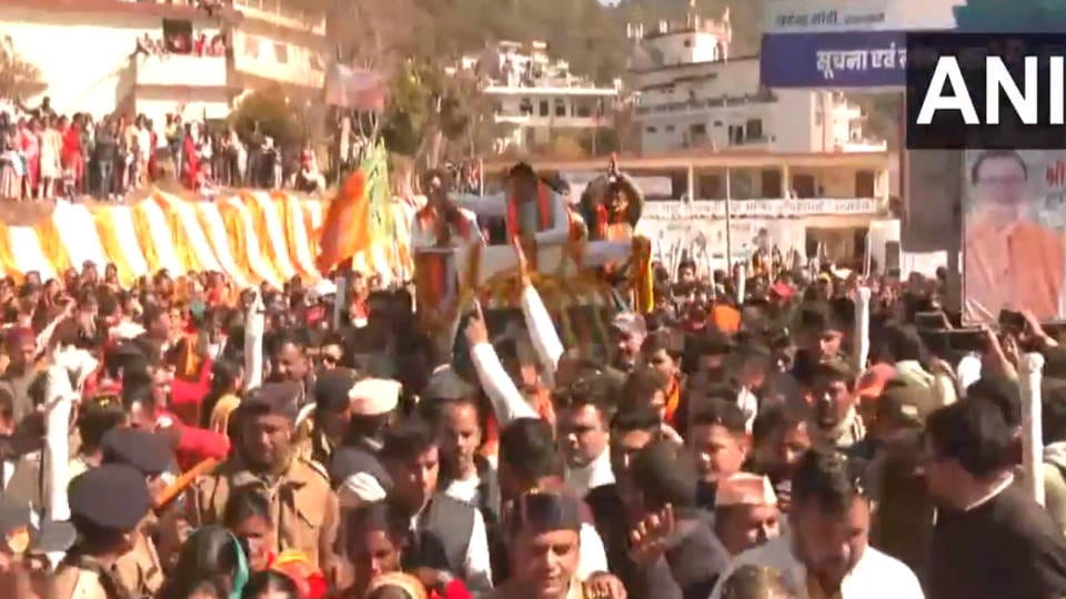 Uttarakhand CM Pushkar Singh Dhami holds roadshow in Lohaghat Champawat