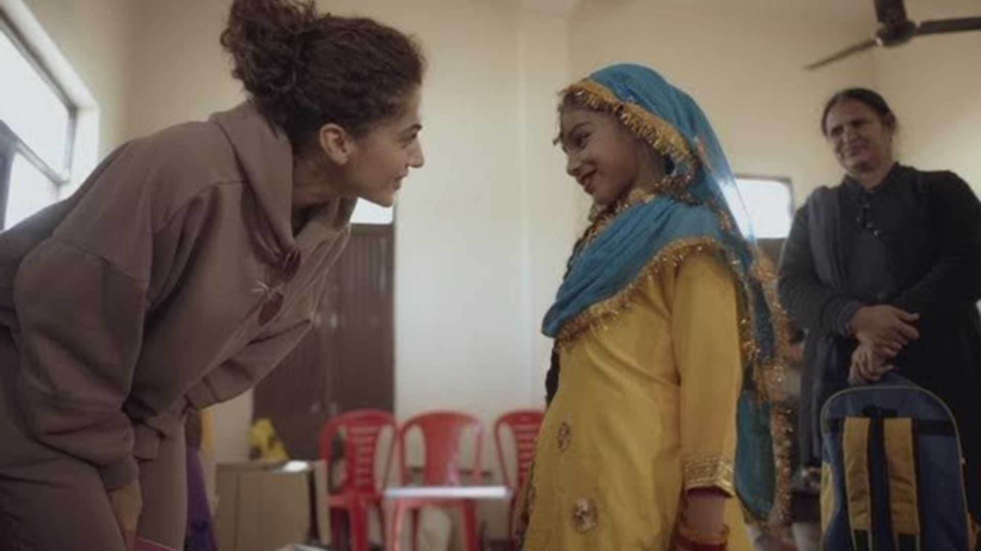 Taapsee Pannu return Mumbai after meeting deprived girls at nanhi kali showed photos of work in Barabanki Moga