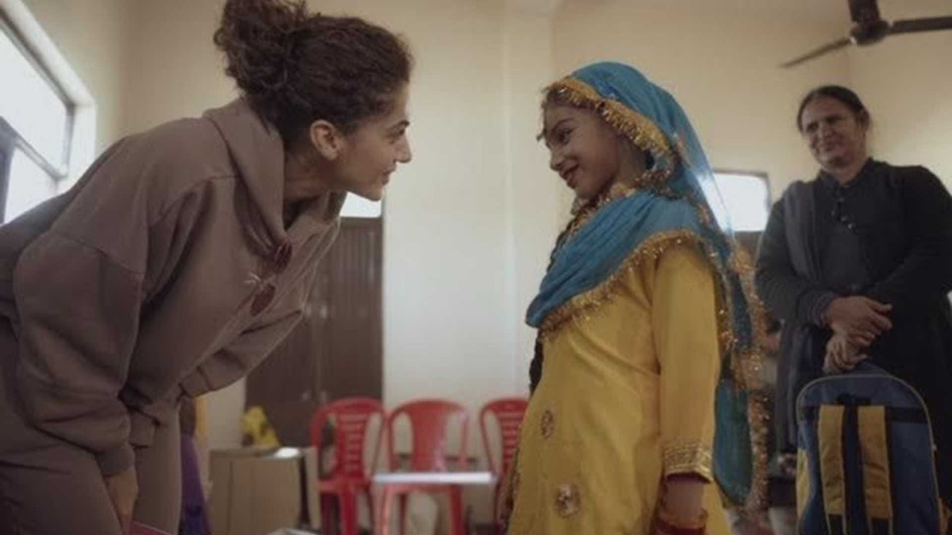 Taapsee Pannu return Mumbai after meeting deprived girls at nanhi kali showed photos of work in Barabanki Moga