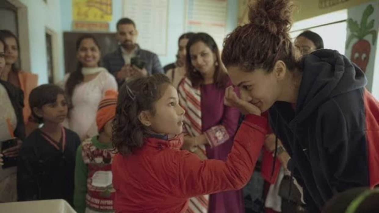 Taapsee Pannu return Mumbai after meeting deprived girls at nanhi kali showed photos of work in Barabanki Moga