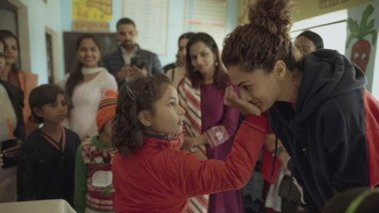 Taapsee Pannu return Mumbai after meeting deprived girls at nanhi kali showed photos of work in Barabanki Moga