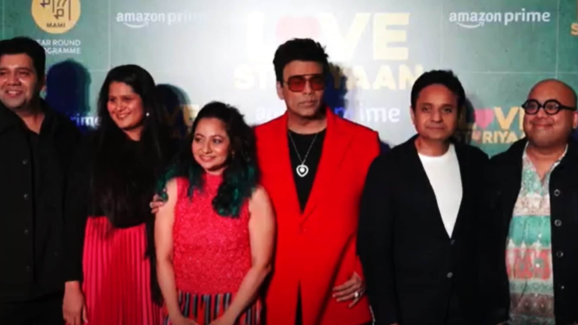 Love Storiyaan screening karan johar Guneet Monga Siddhant Chaturvedi riya sen Sayani Gupta Meezaan Jafri Isha