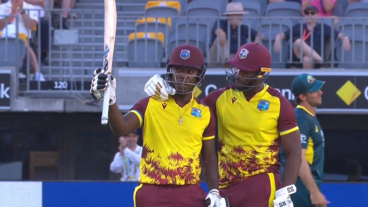 AUS vs WI Russell and Rutherford made a record breaking  partnership against australia