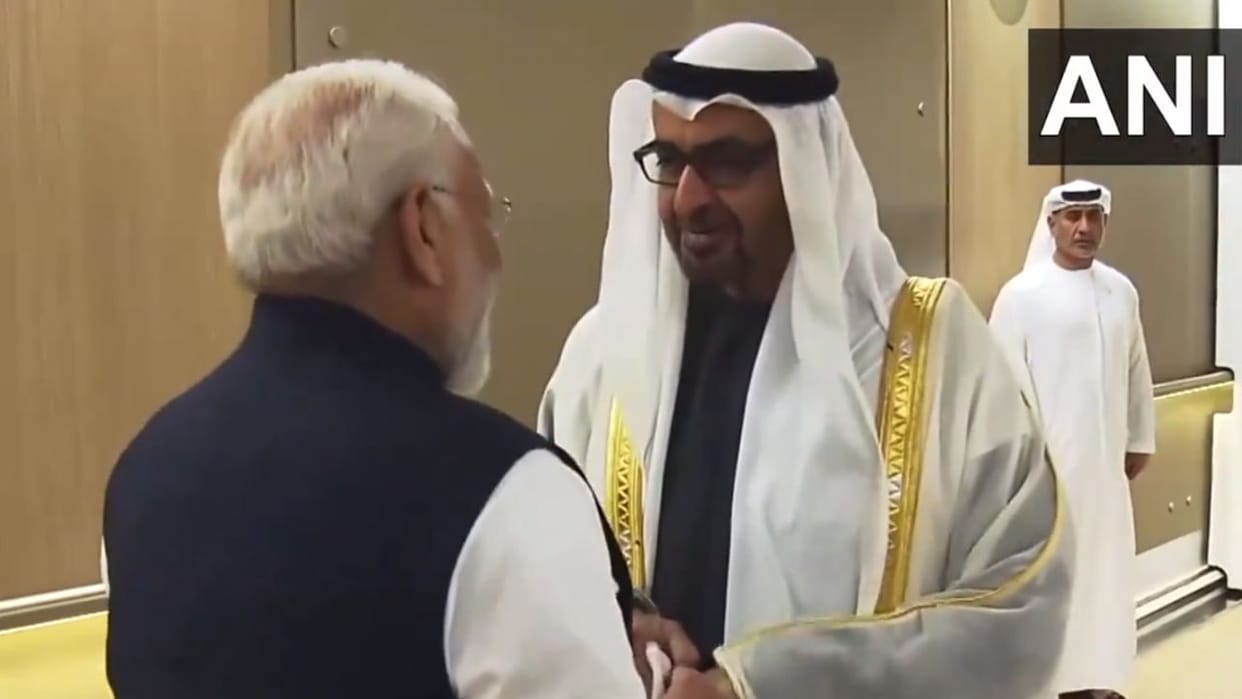 pm modi uae visit updates abu dhabi Zayed Sports City Stadium ahlan modi event baps hindu temple inauguration
