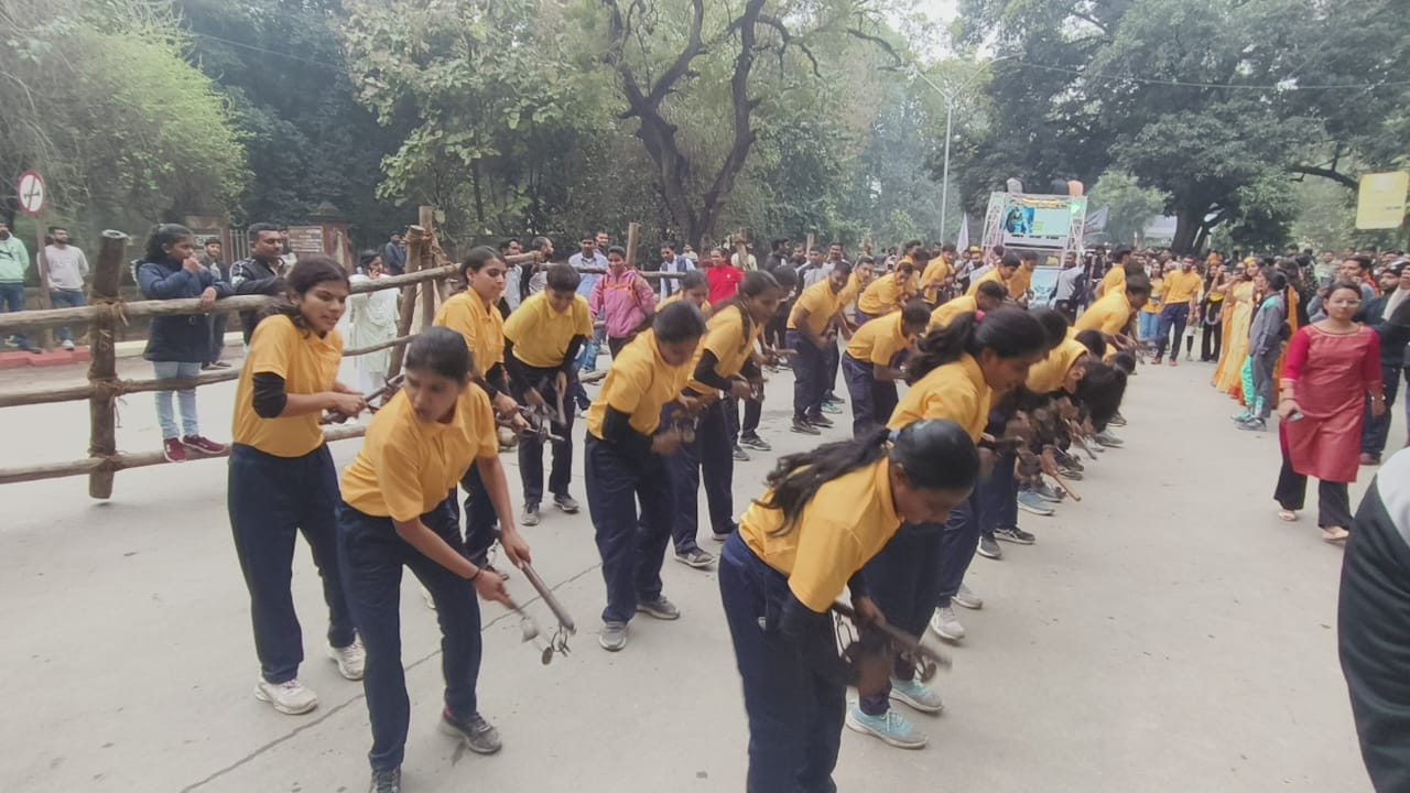 BHU Foundation Day 2024 celebration with Grand procession taken out echoing Jai Shri Ram in varanasi
