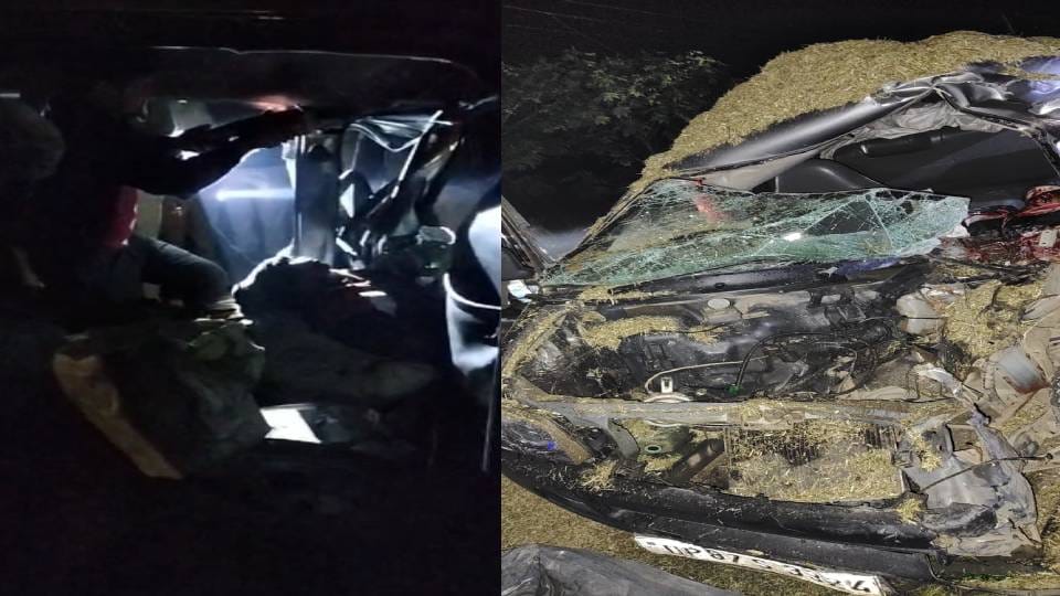 Tractor hits car of wedding guests in Etah three died including father and son half dozen people injured