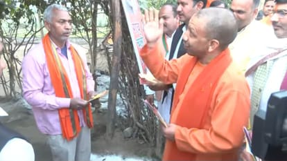 CM Yogi said in Gaon Chalo campaign, double engine government guarantees security, prosperity and happiness.