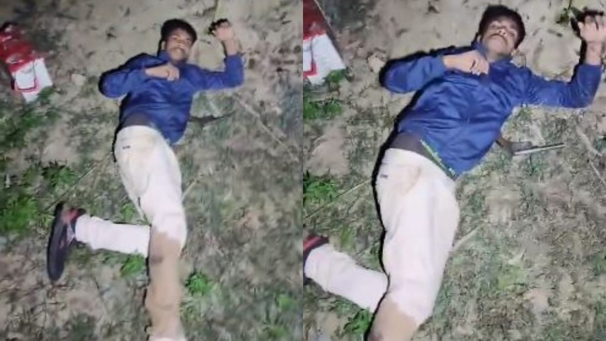 badaun police encounter video goest viral police kept firing but miscreants lying on land