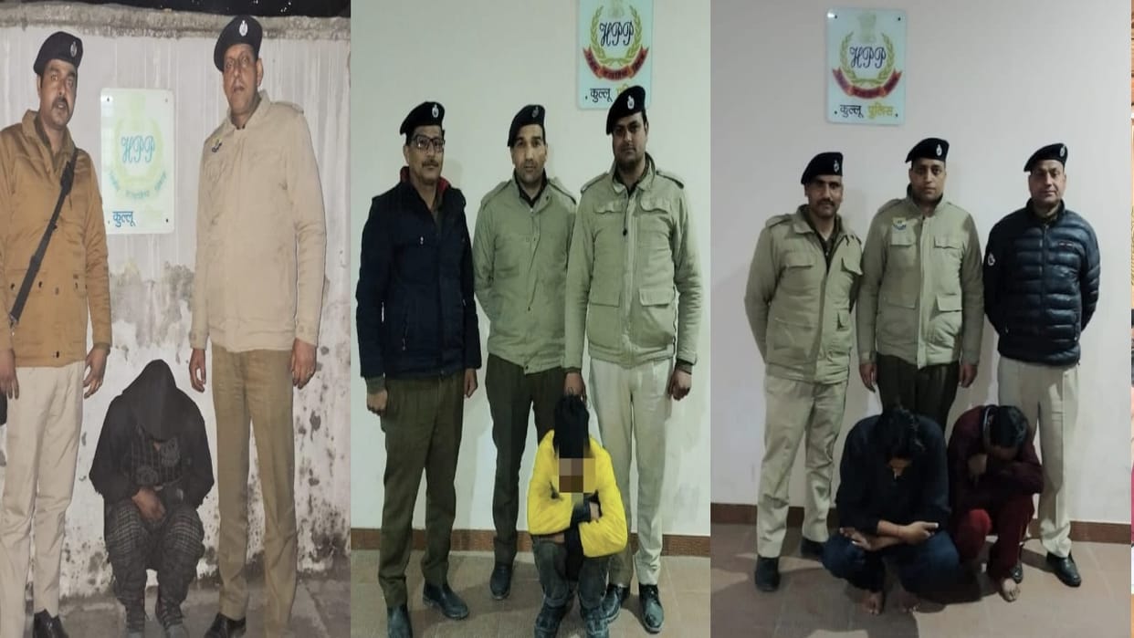 Kullu News: Four arrested with charas and 37 chitta in Kullu