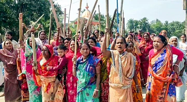संदेशखाली में प्रदर्शन
