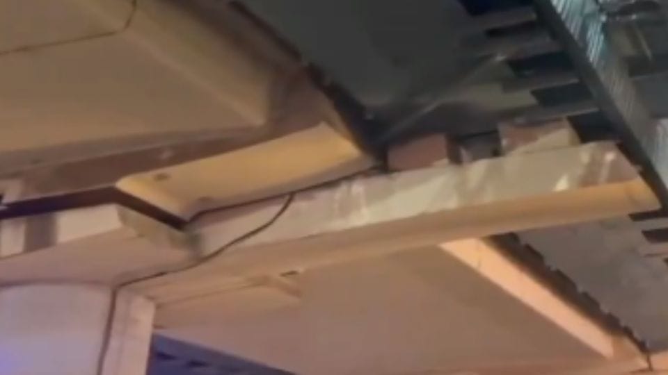 iron pipe uprooted from Subhash Nagar metro station and fell on car and scooter