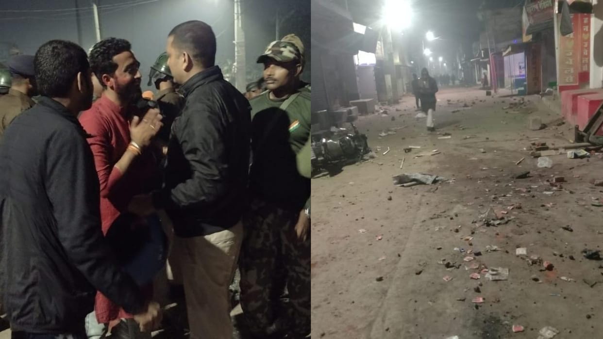 Bihar News : Stone pelting during immersion of Saraswati idol in Darbhanga, including policemen injured.