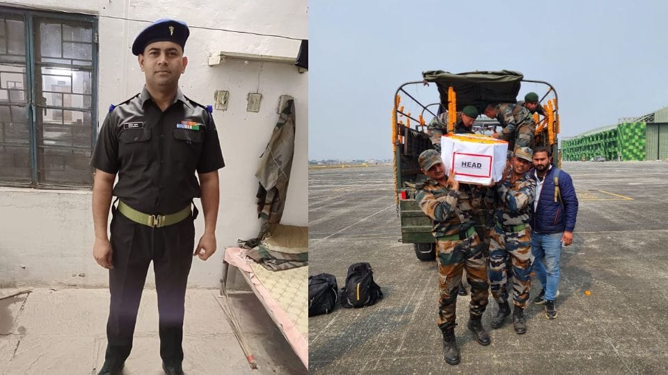 Nitin who sacrificed his life in Sikkim disaster cremated with military honors in Bijnor