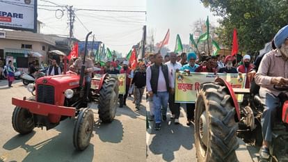 Dehradun: डोईवाला में ट्रैक्टर रैली लेकर तहसील मुख्यालय पर प्रदर्शन करने पहुंचे किसान, बोले- जारी रहेगा आंदोलन Farmers protest at Tehsil headquarters Doiwala Rishikesh Uttarakhand news in hindi