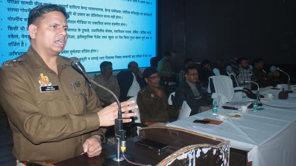 UP Police Recruitment Exam: Policemen deployed at every center of Moradabad, photo state shops closed