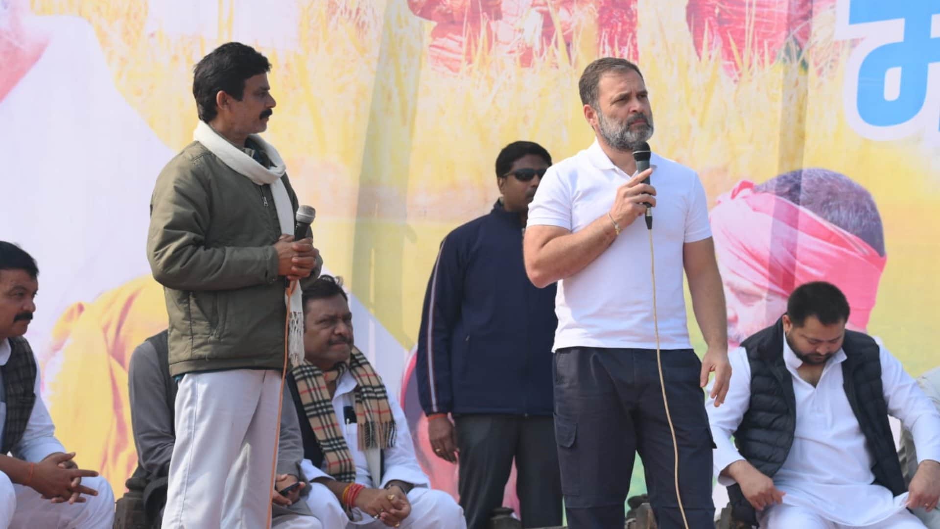Nyay yatra: Rahul says Everyone including farmers is troubled in Modi govt; Tejashwi called PM a lie factory
