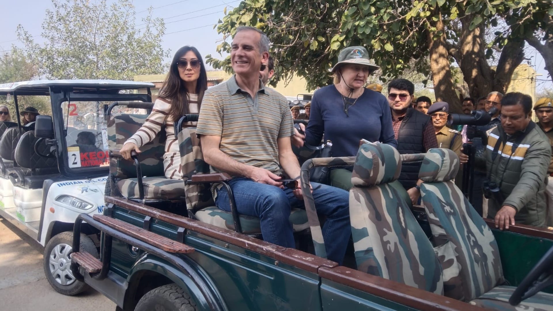 Bharatpur US Ambassador Eric Garcetti visited Keoladeo National Park with wife and daughter