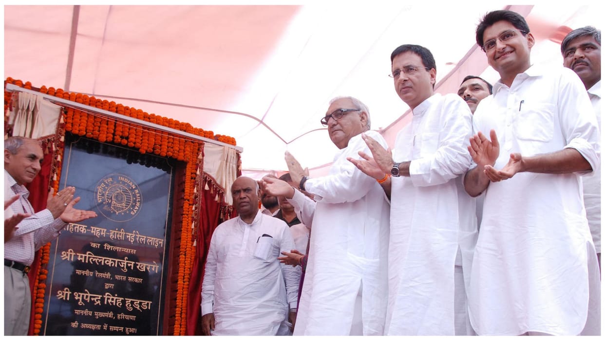 Deependra Hooda posted on the inauguration of the railway line