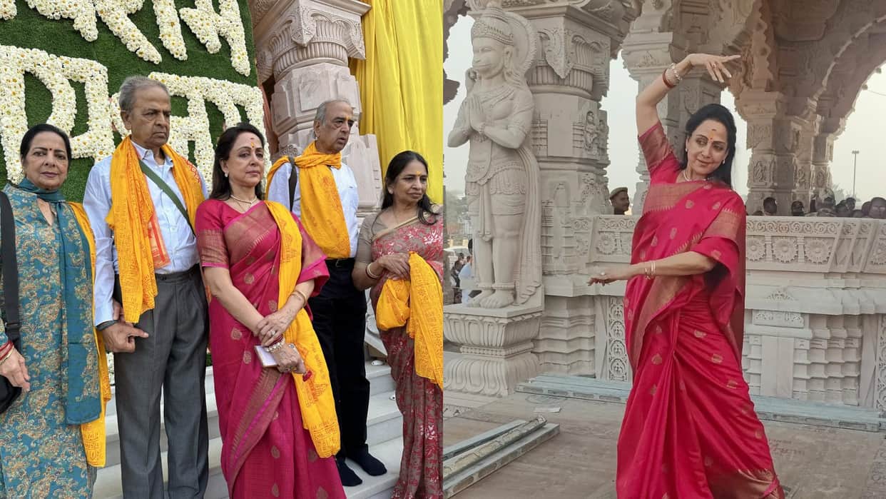 Hema Malini shared pictures of her visit to Ayodhya Ram Mandir Raag Seva enjoyed the darshan of Ram Lalla