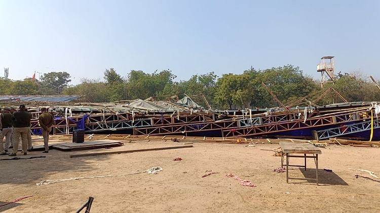 Pandal Collapsed In Delhi S Jawaharlal Nehru Stadium - Amar Ujala Hindi  News Live - Delhi:जवाहरलाल नेहरू स्टेडियम में गिरा पंडाल, हादसे में कुछ  लोगों के दबने की आशंका, मौके पर दमकल