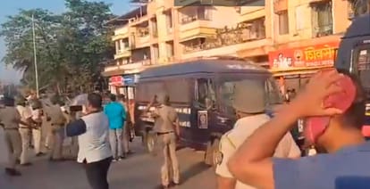 maharashtra stone pelted attack on bjp mla nilesh rane convoy in chiplun ratnagiri bjp vs shiv sena ubt