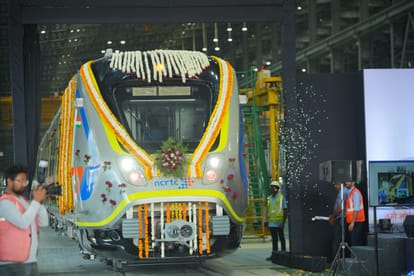 First look of much awaited  Meerut Metro unveiled, trainset handed over to MD NCRTC