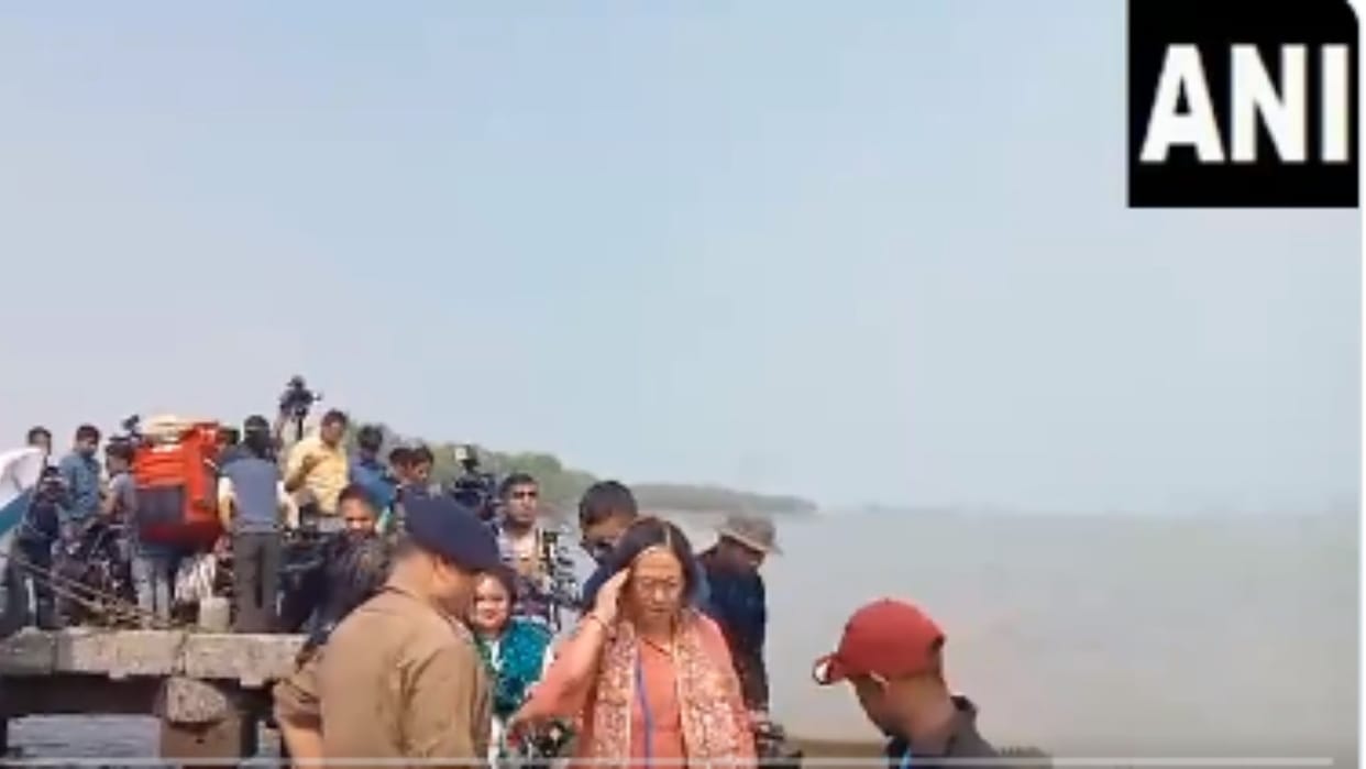 Members of the West Bengal Commission for Protection of Child Rights arrive in Sandeshkhali