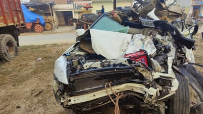 two killed after car colliding with truck parked on the highway in Bareilly