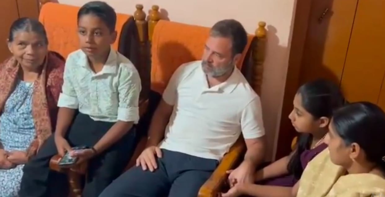 rahul gandhi visit waynad meets families of elephant attack victims