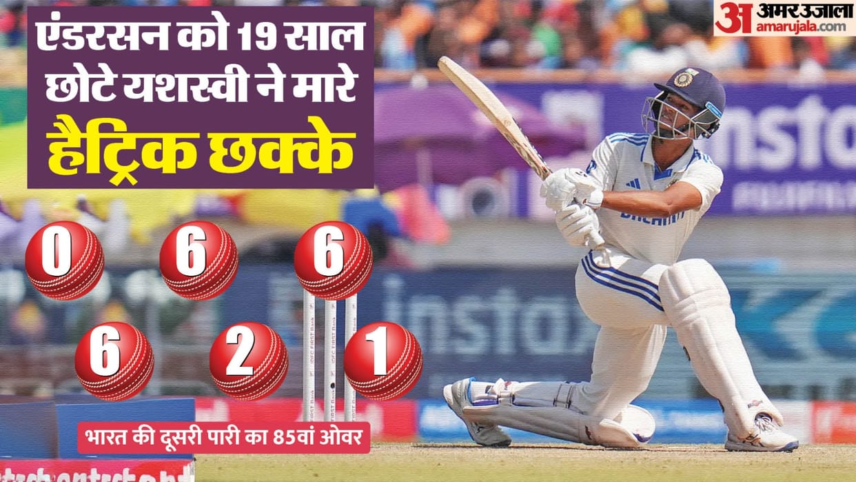 IND vs ENG Yashasvi Jaiswal hit hat-trick sixes James Anderson broke Navjot Singh Sidhu Rohit Sharma record