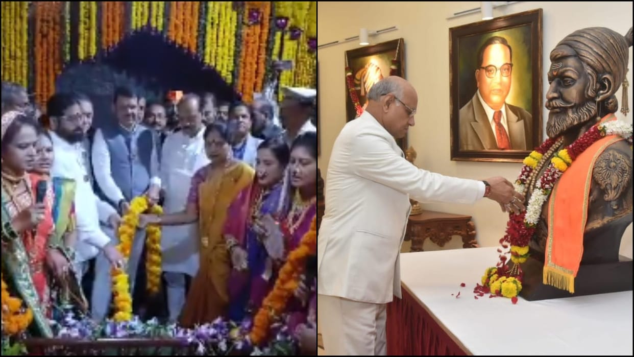 celebrations of the 394th birth anniversary of Shivaji Maharaj CM Deputy CMs governor pays tribute
