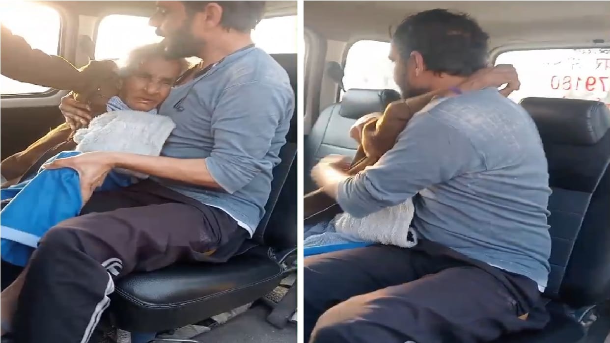 When estranged mother met her son in Noida she started crying with joy