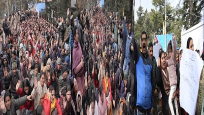 SMC teachers along with their families create ruckus in Shimla, demand regularization
