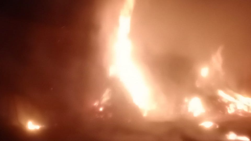 Fire caused by fireworks during wedding procession
